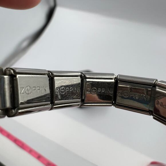 Authentic Signed Zoppini Italian Starter Charm Bracelet Stainless 20 Links - Picture 3 of 5